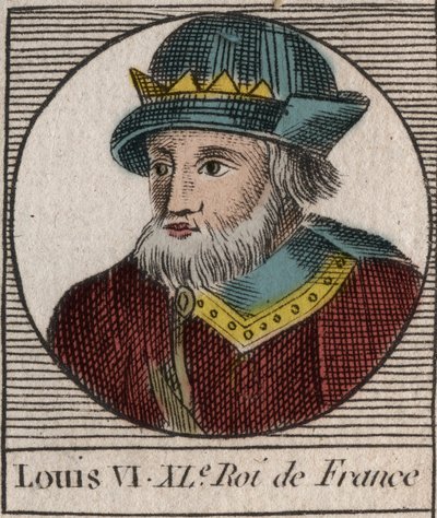 Portret van Lodewijk VI, genaamd De Dikke - gravure uit 