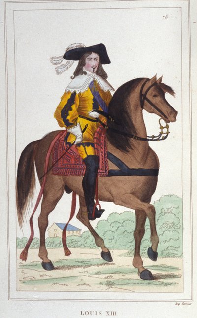 Portret van Lodewijk XIII (1601 - 1643), Koning van Frankrijk gravure van 1830 door Unknown artist