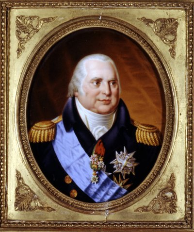 Portret van Lodewijk XVIII (1755 - 1824). Schilderij. Privécollectie door Unknown artist