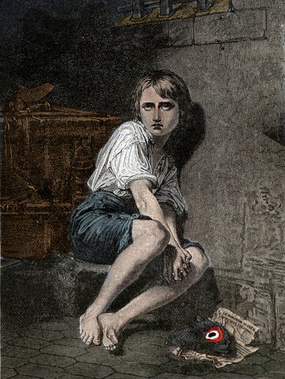 Portret van Lodewijk XVII (1785-1795) in de gevangenis van de tempel, Parijs door Unknown artist