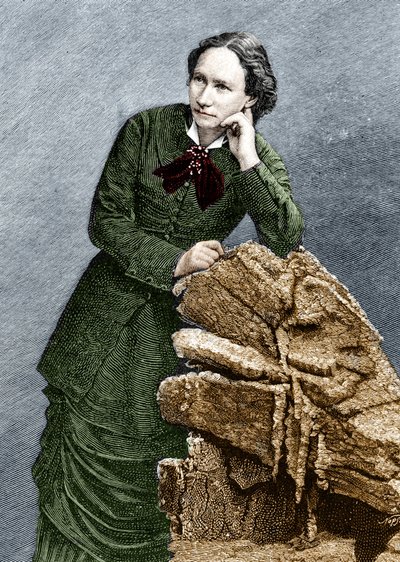 Portret van Louise Michel (1830-1905) tijdens haar deportatie naar Noumea in Nieuw-Caledonië. 1873-1880 door Unknown artist
