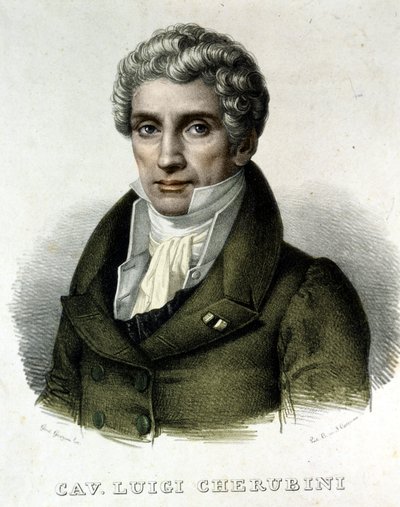 Portret van Luigi Cherubini (1760-1842), Italiaanse componist. door Unknown artist