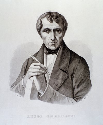Portret van Luigi Cherubini (gravure) door Unknown artist