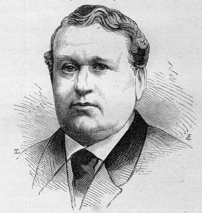 Portret van M. Thiron, Franse comédienne, lid van de Comédie Française van 1852 tot 1889. Gravure in 