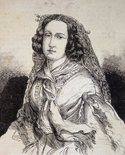 Portret van Madame Marceline Desbordes-Valmore (1786 - 1859), Franse schrijfster - in 