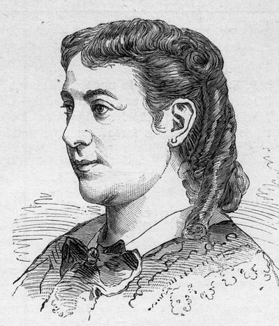Portret van Madeleine Brohan (1833-1900), Franse komiek, lid van de Comédie Française. Gravure in 