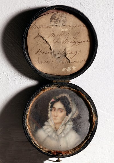 Portret van Maria Mazzini, moeder van Giuseppe Mazzini (miniatuurschilderij) door Unknown artist