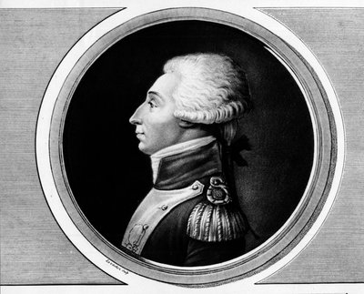 Portret van Marie Gilbert Mottier, Markies de La Fayette door Unknown artist