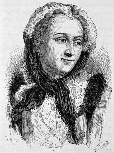 Portret van Marie Leszczynska (1703 - 1768). Gravure uit het einde van de 19e eeuw in 