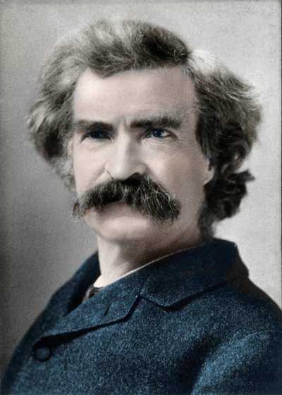 Portret van Mark Twain (Samuel Langhorne Clemens) (1835-1910) Amerikaanse auteur door Unknown artist