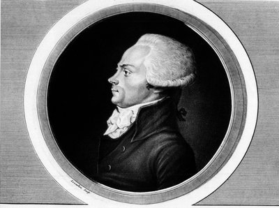 Portret van Maximilian Robespierre (1758-1794), lid van de Staten-Generaal en afgevaardigde van Parijs bij de Nationale Conventie. In 