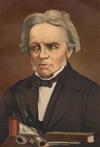 Portret van Michael Faraday, Britse natuurkundige en scheikundige. door Unknown artist