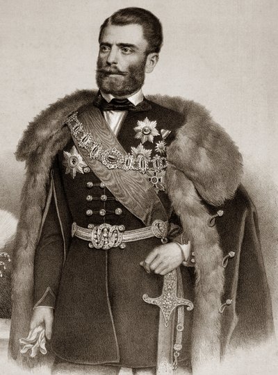 Portret van Michel III Obrenovic 1823-1868 Prins van Servië - Mihailo Obrenovic III Prins van Servië door Unknown artist