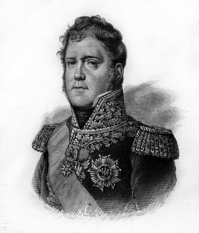 Portret van Michel Ney (1769-1815), Hertog van Elchingen, Prins van de Moskova, Maarschalk van Frankrijk, gravure van de 19e eeuw door Unknown artist