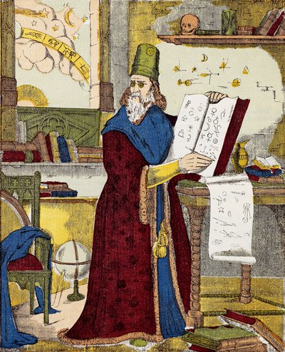 Portret van Michel de Notre Dame (Nostradamus) Franse astroloog - Portret van Nostradamus, Michel de Notre Dame (1503-1566) Franse astroloog en arts - Gravure door Unknown artist