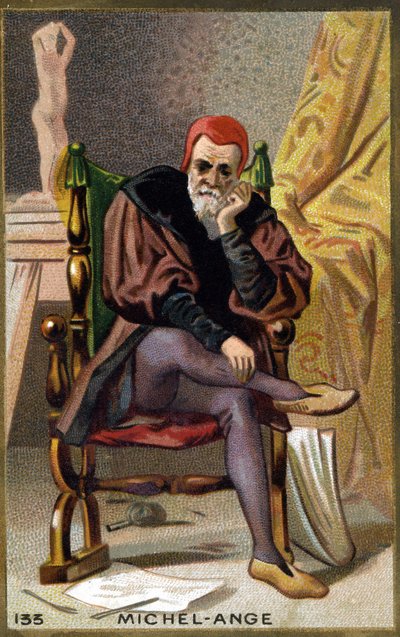 Portret van Michelangelo Buonarroti genaamd Michelangelo door Unknown artist