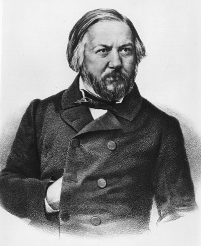 Portret van Mikhail Ivanovich Glinka 1804-1857 Componist Russisch. door Unknown artist