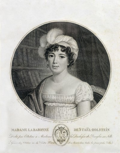 Portret van Mme de Staël - gravure door Unknown artist