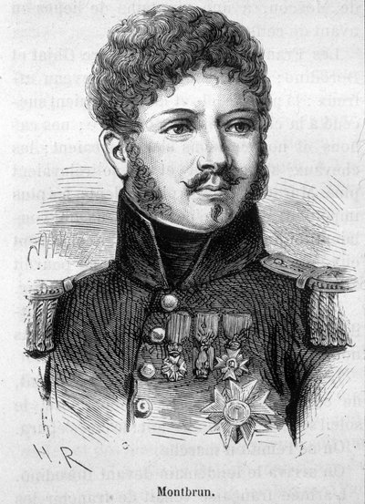Portret van Montbrun. Gravure van het einde van de 19e eeuw in 