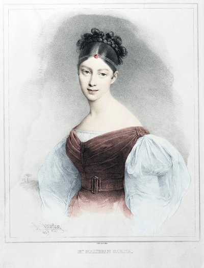 Portret van mevrouw Malibran Garcia - zangeres mezzosopraan door Unknown artist