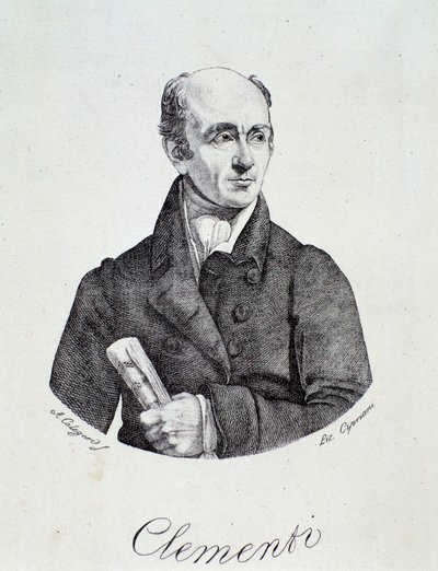 Portret van Muzio Clementi (gravure) door Unknown artist