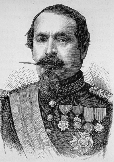 Portret van Napoleon III (1808 - 1873). Gravure uit het einde van de 19e eeuw in 