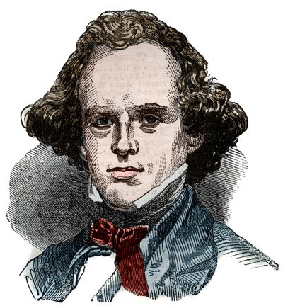Portret van Nathaniel Hawthorne (1804-1864), Amerikaanse schrijver. door Unknown artist