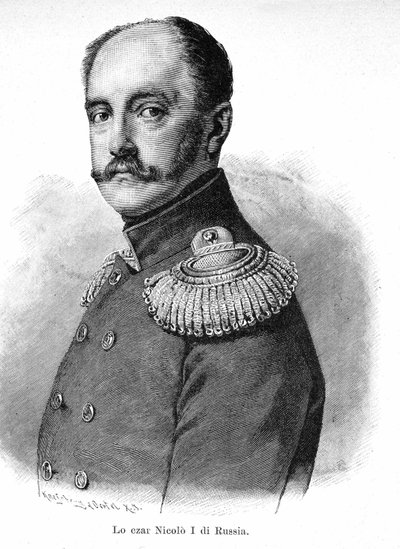 Portret van Nicolaas I Pavlovitsj van Rusland (1796 - 1855) door Unknown artist