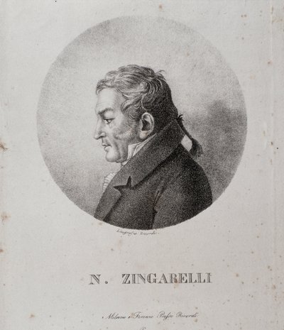 Portret van Nicola Antonio Zingarelli (gravure) door Unknown artist