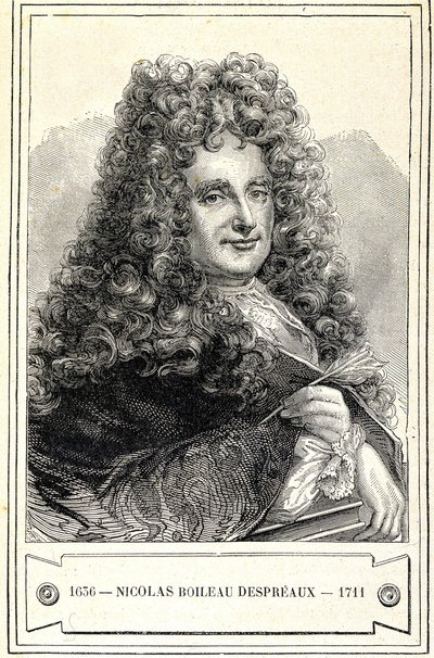Portret van Nicolas Boileau Despreaux (Boileau-Despreaux) (1636 - 1711), gravure 19e eeuw door Unknown artist