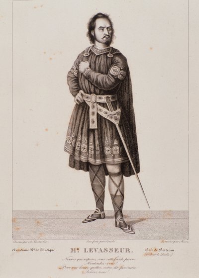 Portret van Nicolas Prosper Levasseur als Bertram in de opera Robert le diable (1831) door Unknown artist