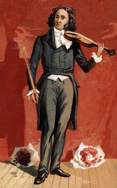 Portret van Nicolo Paganini (1782 - 1840) Italiaanse violist door Unknown artist