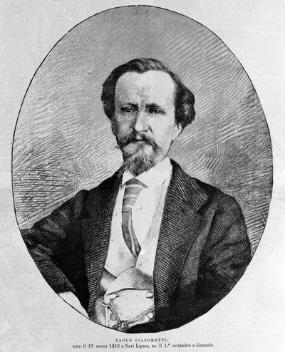 Portret van Paolo Giacometti (1816-1882) Italiaanse schrijver door Unknown artist