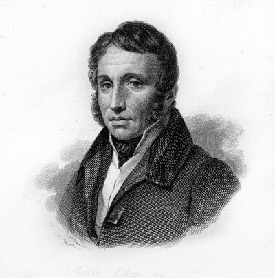 Portret van Paul Louis Courier, Franse pamflettist en briefschrijver (1772-1825), gravure van de 19e eeuw door Unknown artist