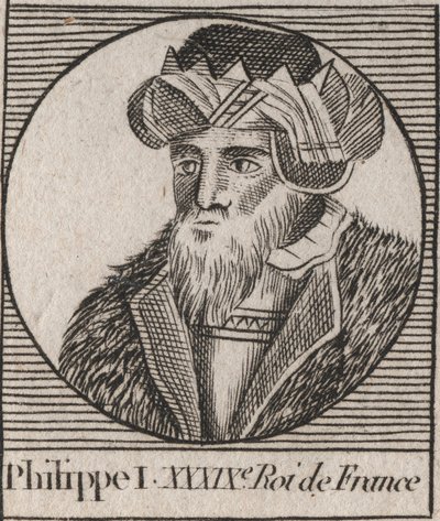 Portret van Filips I (1060 - 1108), Koning van Frankrijk (gravure uit 