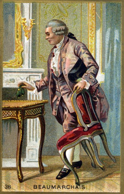 Portret van Pierre Augustin Caron de Beaumarchais (1732 - 1799) Franse schrijver en toneelschrijver door Unknown artist