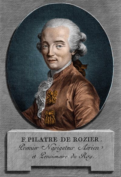 Portret van Pilâtre de Rozier (1756 - 1785), Franse natuurkundige en luchtvaartpionier (eerste reis in een heteluchtballon) door Unknown artist