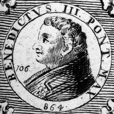 Portret van paus Benedictus III of Benedictus 3. door Unknown artist