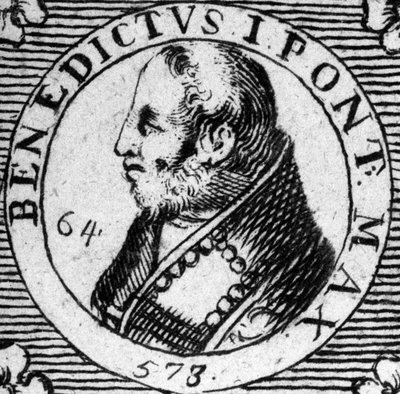 Portret van paus Benedictus I door Unknown artist