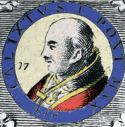 Portret van Paus Calixte I, paus geboren in 155 (Papa San Callisto) door Unknown artist