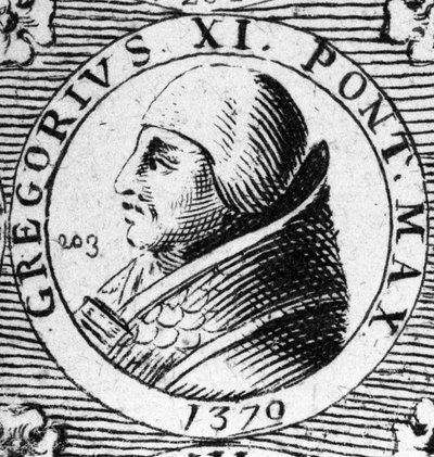 Portret van paus Gregorius XI, gekozen in 1370 en overleden in 1378 door Unknown artist