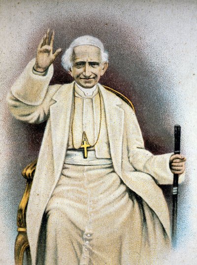 Portret van Paus Leo XIII. Chromolithografie. door Unknown artist