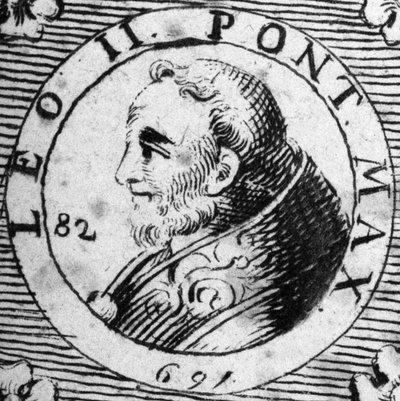 Portret van paus Leo II (682-683) door Unknown artist
