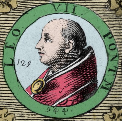 Portret van paus Leo VII paus van 936 tot 939. door Unknown artist