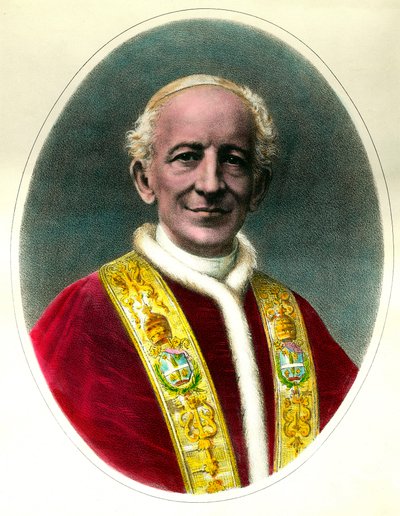 Portret van paus Leo XIII (Leone XIII) gekozen in 1878 en overleden in 1903. door Unknown artist