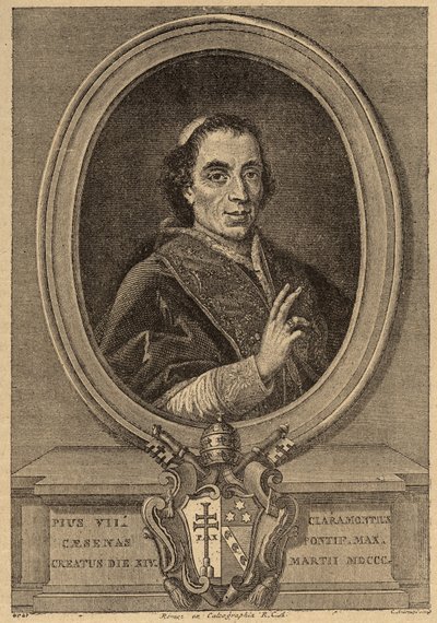 Portret van paus Pius VII (1742-1823). door Unknown artist