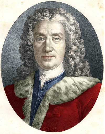 Portret van Prosper Jolyot, Sieur De Crais-Billon, genaamd Crébillon (vader) (1674 - 1762) Franse toneelschrijver door Unknown artist