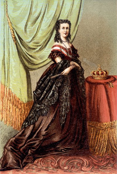 Portret van Koningin Mary Henriette van Oostenrijk, vrouw van Leopold II, Koning der Belgen door Unknown artist