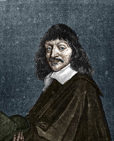 Portret van René Descartes. 1596-1650. door Unknown artist