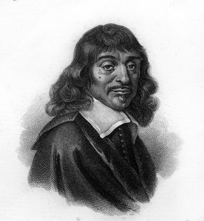 Portret van René Descartes, gravure uit de 19e eeuw door Unknown artist